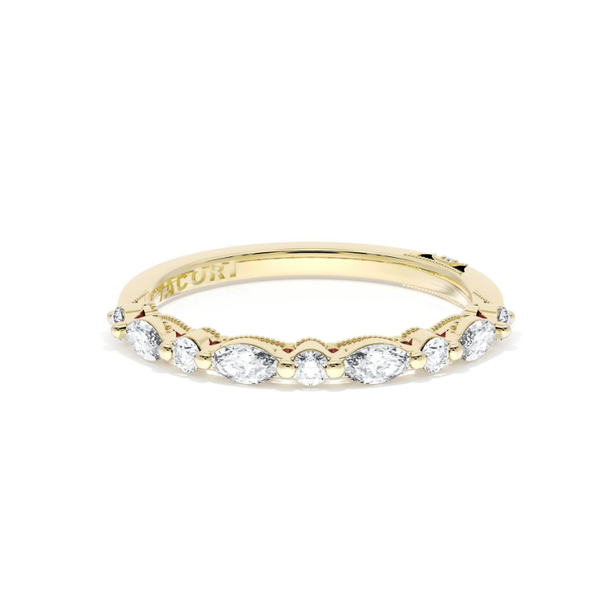 Tacori Marquise and Round Diamond Wedding Band, 2.20mm Aires Jewelers Morris Plains, NJ