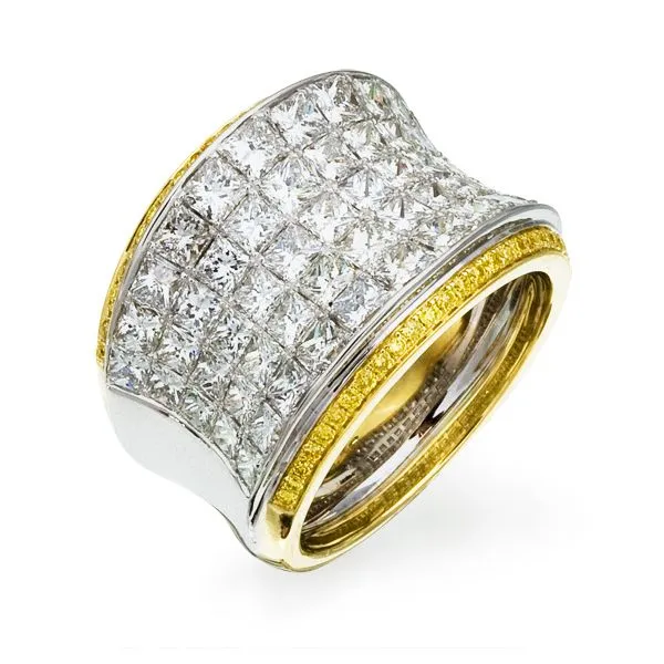 Simon G White and Yellow Diamond Ring Aires Jewelers Morris Plains, NJ