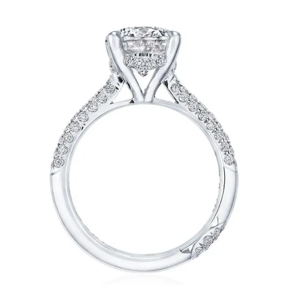 Founders Collection Oval Pave Engagement Ring Mounting Image 3 Aires Jewelers Morris Plains, NJ