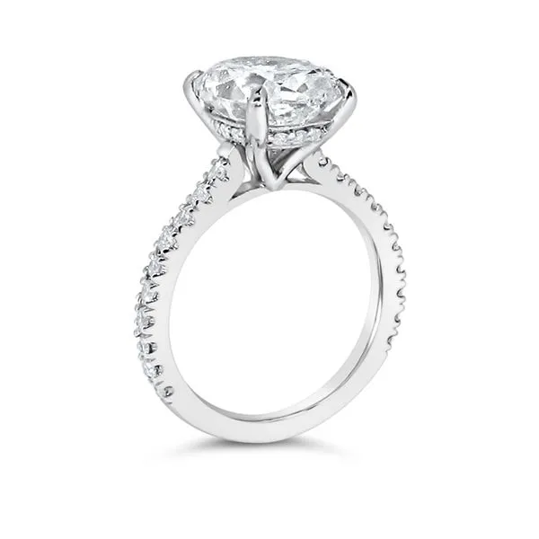 Platinum Oval Diamond Ring Mounting Image 2 Aires Jewelers Morris Plains, NJ