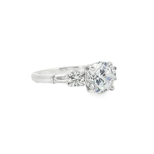 Aires Three Stone Engagement Ring Mounting Image 2 Aires Jewelers Morris Plains, NJ