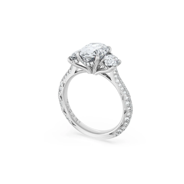 Tacori Founder's Collection Oval 3-Stone Engagement Ring Image 2 Aires Jewelers Morris Plains, NJ