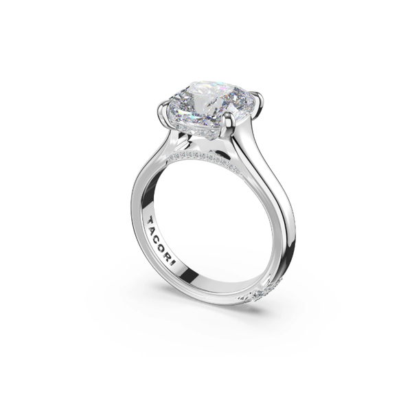 Tacori Cushion Wide Band Solitaire Engagement Ring Image 2 Aires Jewelers Morris Plains, NJ