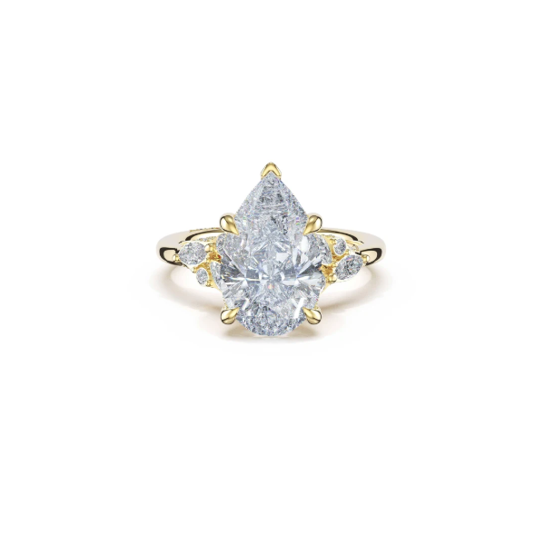 Asymmetrical Cluster Oval Engagement Ring Aires Jewelers Morris Plains, NJ