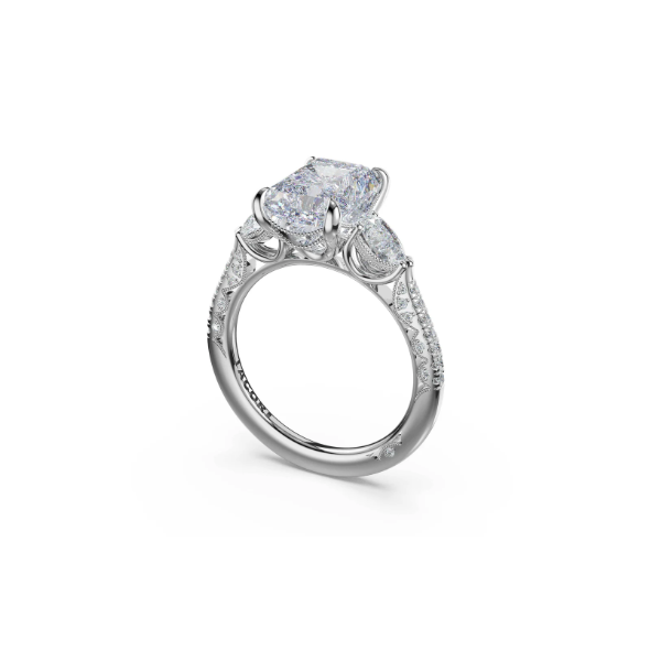 Tacori 3-Stone Pear Diamond Side Emerald  Engagement Ring Image 2 Aires Jewelers Morris Plains, NJ