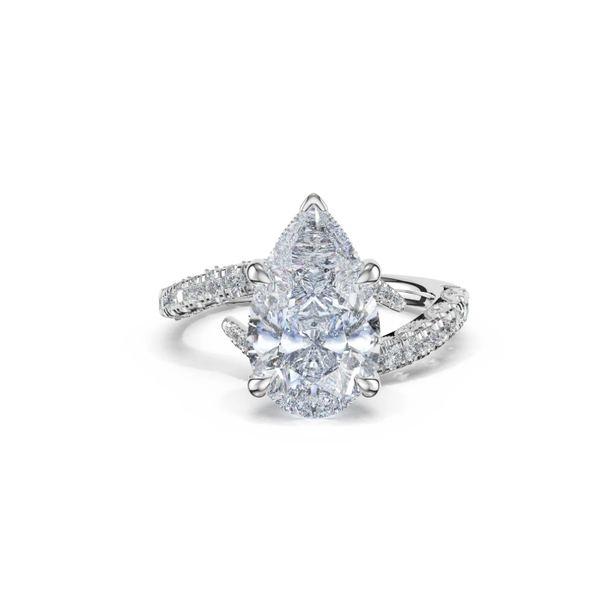 Tacori Pavé Bypass Pear Engagement Ring Aires Jewelers Morris Plains, NJ