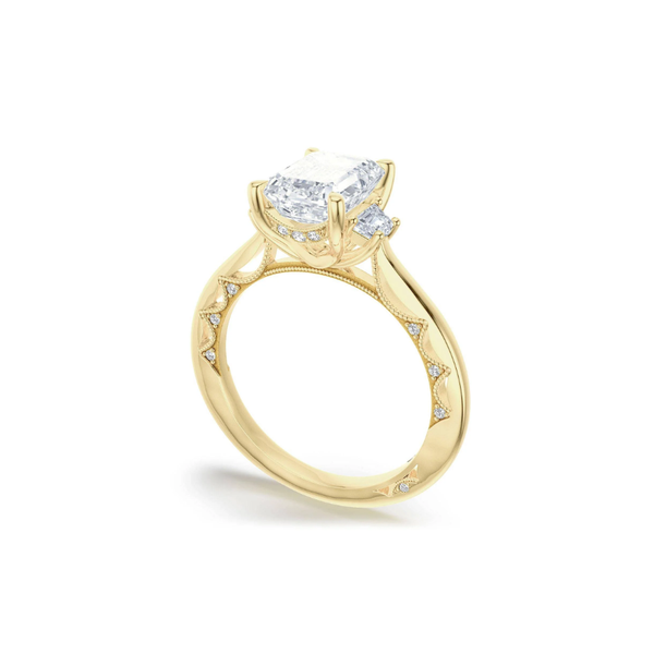 Tacori Emerald 3-Stone Engagement Ring Image 2 Aires Jewelers Morris Plains, NJ
