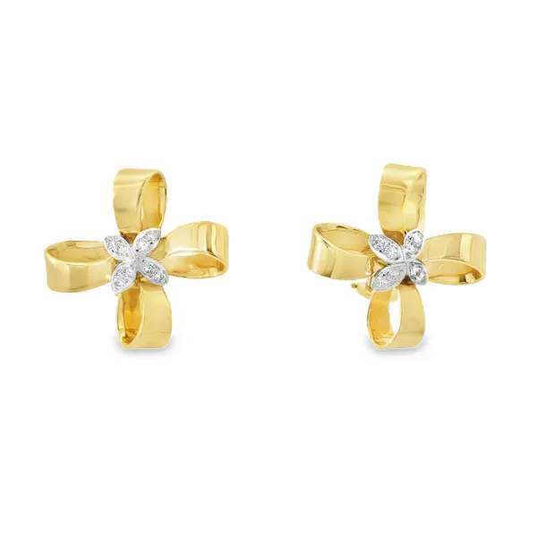 Diamond Ribbon Earrings Non-Pierced Aires Jewelers Morris Plains, NJ