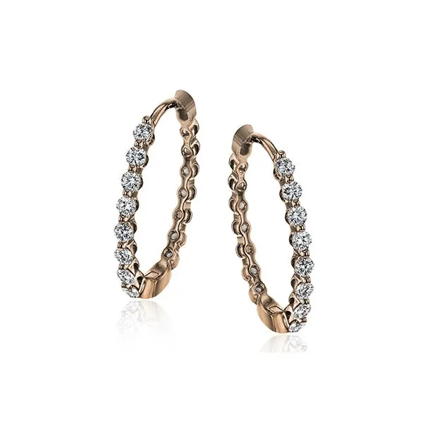 Simon G Diamond Hoop Earrings Aires Jewelers Morris Plains, NJ