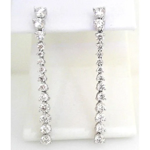 Diamond Drop Line Earrings Aires Jewelers Morris Plains, NJ