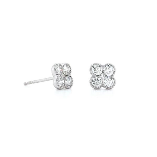 Diamond Clover Stud Earrings Aires Jewelers Morris Plains, NJ