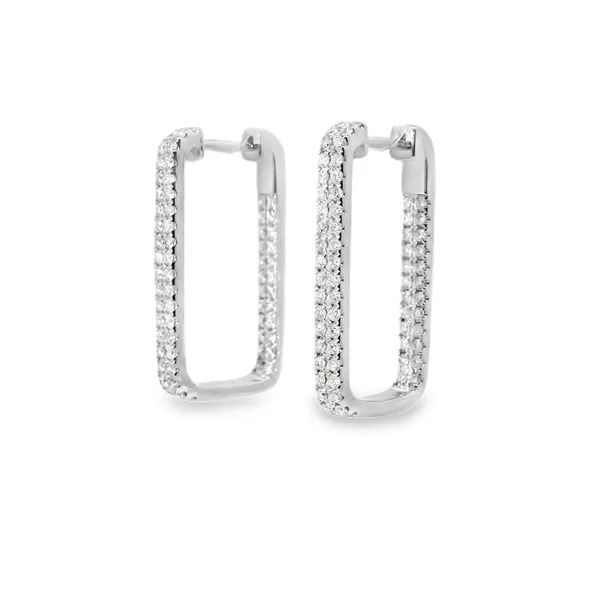 Diamond Pave Hoop Earrings Image 2 Aires Jewelers Morris Plains, NJ