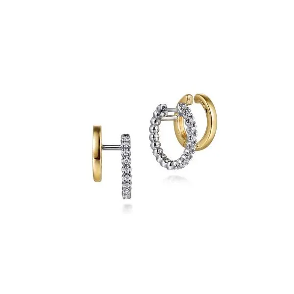 Gabriel & Co Diamond Double Huggie Hoop Earrings Aires Jewelers Morris Plains, NJ