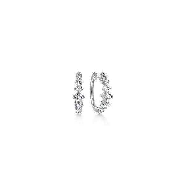 Gabriel & Co Diamond Huggie Hoop Earrings Aires Jewelers Morris Plains, NJ