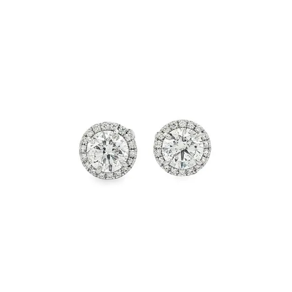 Aires Diamond Halo Stud Earrings Aires Jewelers Morris Plains, NJ