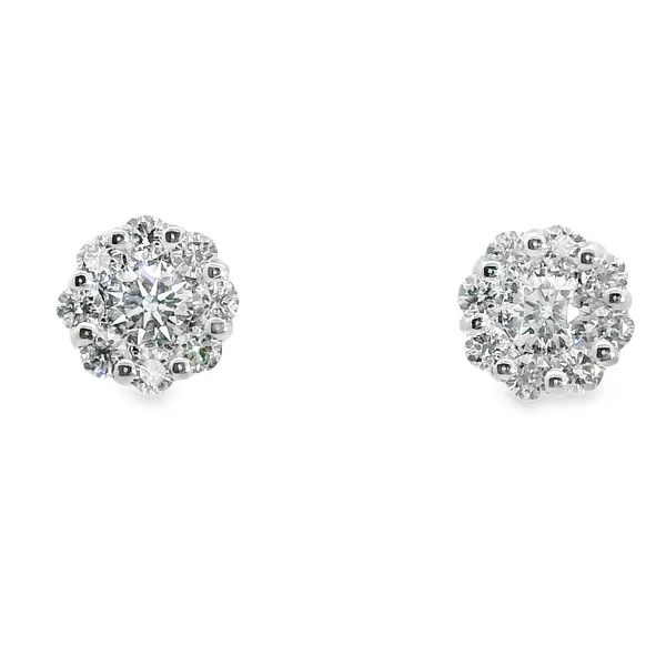 DIAMOND CLUSTER STUD EARRINGS Image 2 Aires Jewelers Morris Plains, NJ