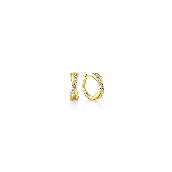 Gabriel & Co Diamond Huggie Earrings Aires Jewelers Morris Plains, NJ