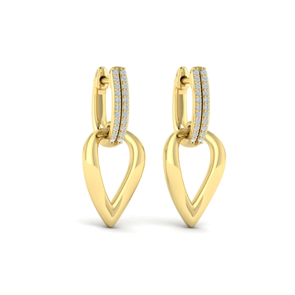 Vlora Diamond Accent Open Tear Drop Link Earrings Aires Jewelers Morris Plains, NJ