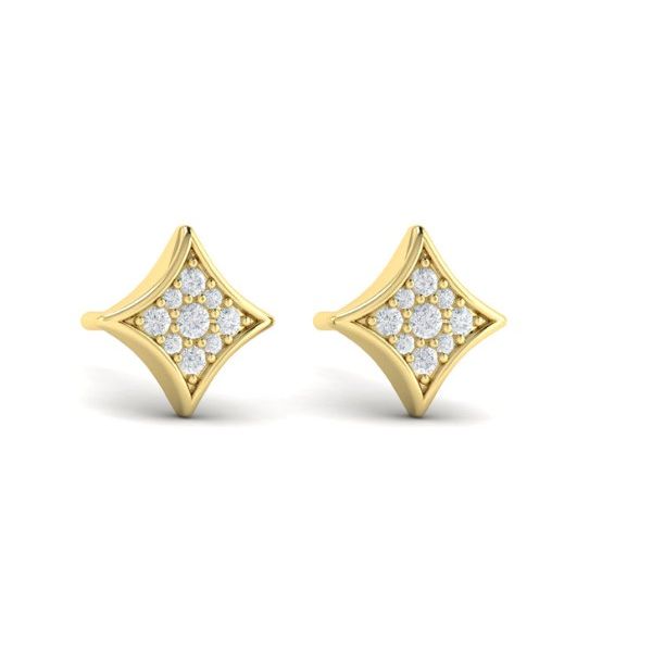 Channel Set Diamond Vlora Star Stud Earrings Aires Jewelers Morris Plains, NJ