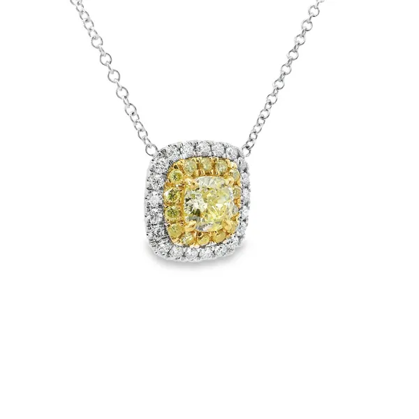 Aires Yellow and White Diamond Pendant Image 2 Aires Jewelers Morris Plains, NJ