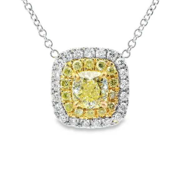 Aires Yellow and White Diamond Pendant Image 3 Aires Jewelers Morris Plains, NJ