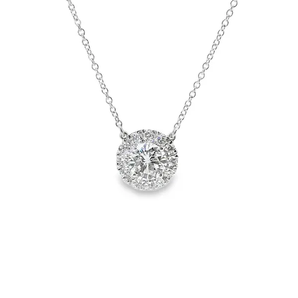 Aires Diamond Halo Pendant Image 2 Aires Jewelers Morris Plains, NJ