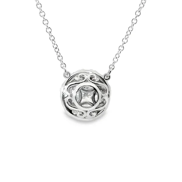 Aires Diamond Halo Pendant Image 3 Aires Jewelers Morris Plains, NJ