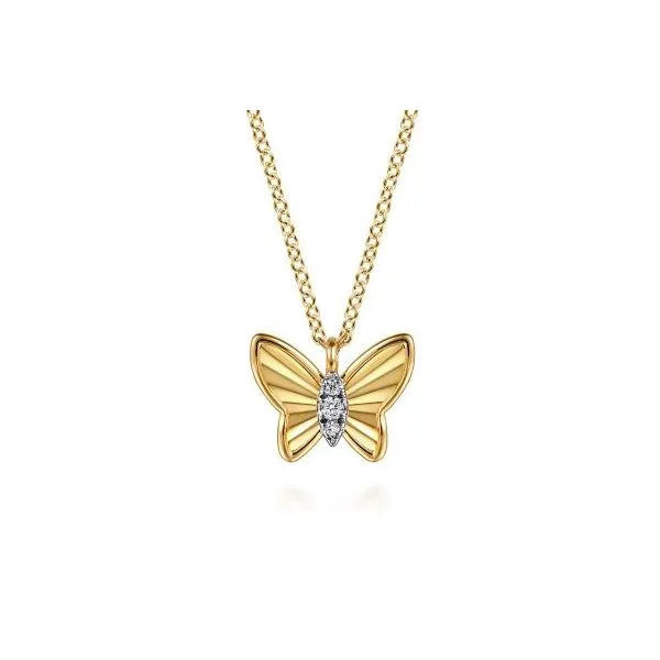Gabriel & Co Diamond Butterfly Pendant Aires Jewelers Morris Plains, NJ