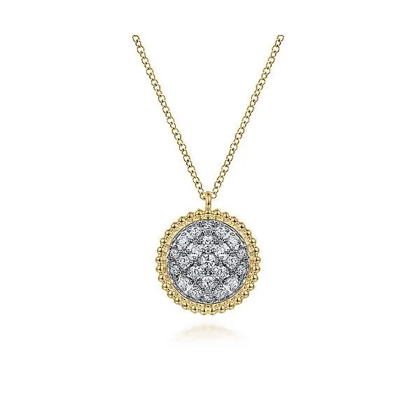Gabriel & Co Diamond Disc Pendant Aires Jewelers Morris Plains, NJ