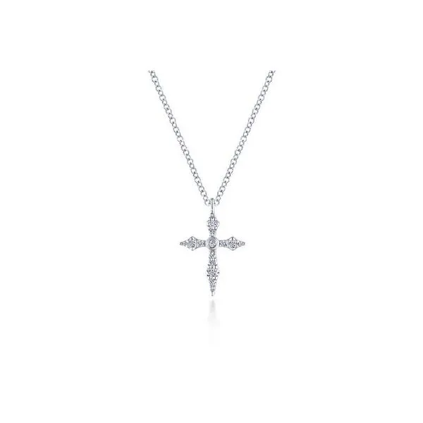 Gabriel & Co Diamond Cross Pendant Aires Jewelers Morris Plains, NJ