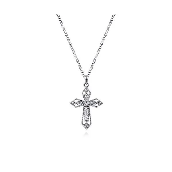 Gabriel & Co Diamond Cross Pendant Aires Jewelers Morris Plains, NJ