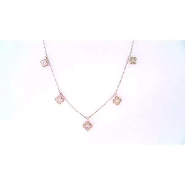 Diamond Clover Station Necklace Aires Jewelers Morris Plains, NJ
