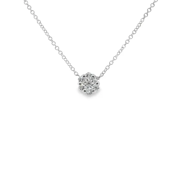 Diamond Cluster Pendant Aires Jewelers Morris Plains, NJ