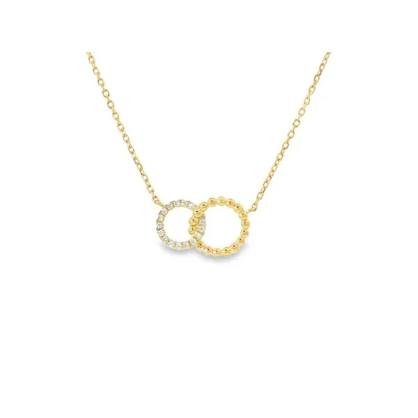 Yellow Gold Diamond Circle Necklace Aires Jewelers Morris Plains, NJ