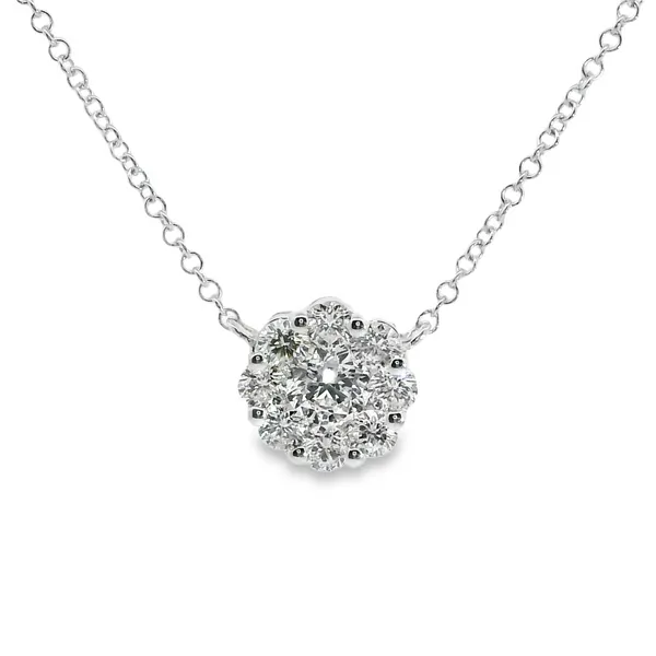 Diamond Cluster Pendant Image 2 Aires Jewelers Morris Plains, NJ