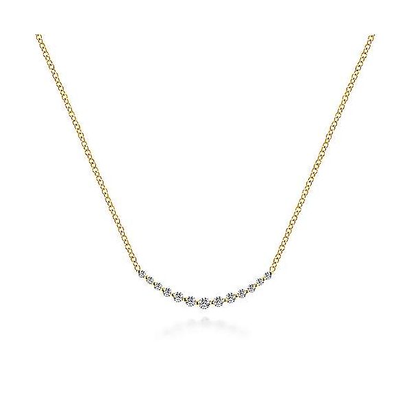 Gabriel & Co Diamond Smile Necklace Aires Jewelers Morris Plains, NJ