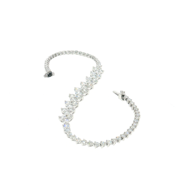 Graduated Diamond Cluster Tennis Bracelet Image 2 Aires Jewelers Morris Plains, NJ