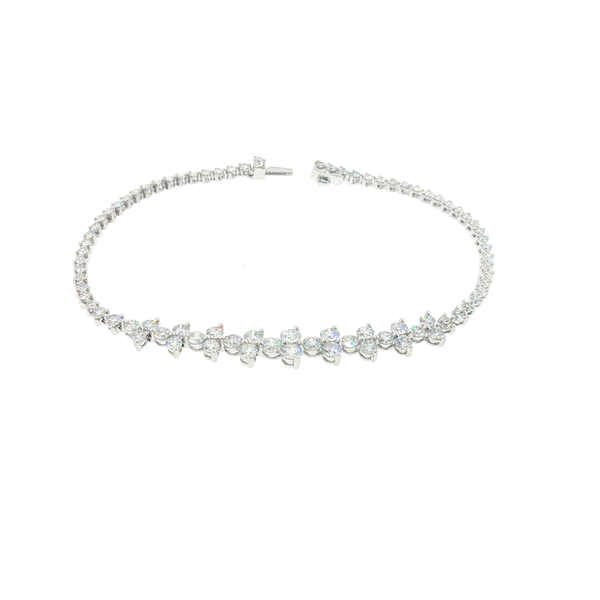 Graduated Diamond Cluster Tennis Bracelet Aires Jewelers Morris Plains, NJ