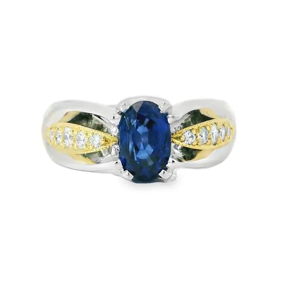 DIAMOND AND SAPPHIRE RING Aires Jewelers Morris Plains, NJ