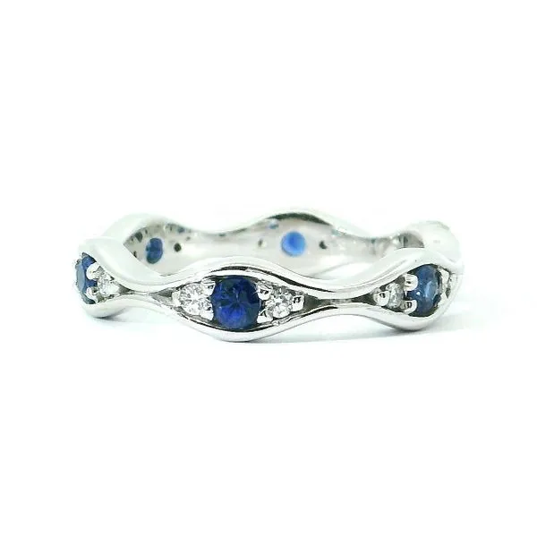 SAPPHIRE AND DIAMOND ETERNITY BAND Aires Jewelers Morris Plains, NJ