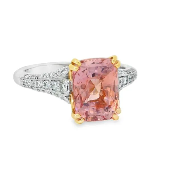 Aires Signature Padparadscha Sapphire Ring Image 2 Aires Jewelers Morris Plains, NJ