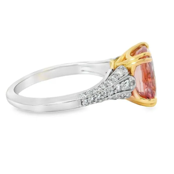 Aires Signature Padparadscha Sapphire Ring Image 3 Aires Jewelers Morris Plains, NJ