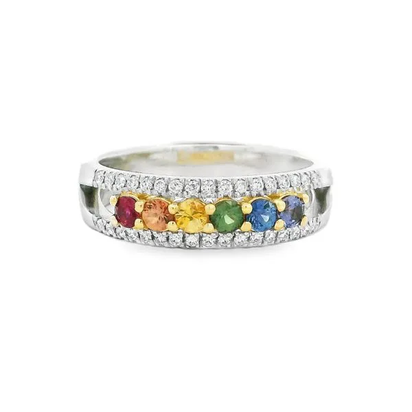 RAINBOW SAPPHIRE AND DIAMOND RING Aires Jewelers Morris Plains, NJ