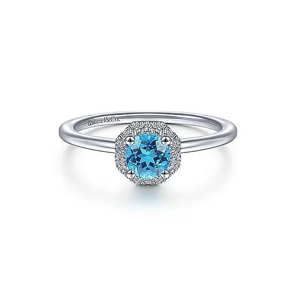 Gabriel & Co Diamond and Blue Topaz Ring Aires Jewelers Morris Plains, NJ