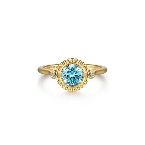 Gabriel & Co Diamond and Blue Topaz Ring Aires Jewelers Morris Plains, NJ