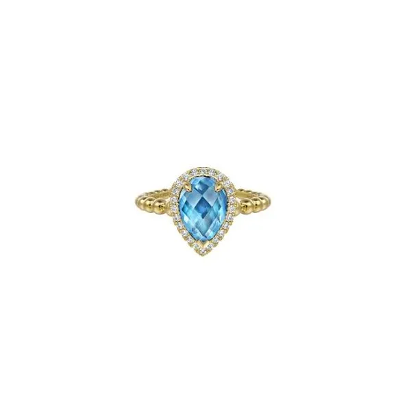 Gabriel & Co Diamond and Blue Topaz Ring Aires Jewelers Morris Plains, NJ