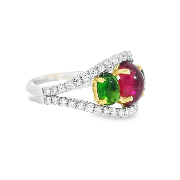 Aires Signature Diamond Tourmaline and Chrome Diopside Ring Image 3 Aires Jewelers Morris Plains, NJ