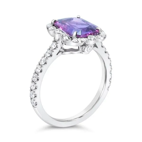 Aires Signature Magenta Sapphire and Diamond Ring Image 3 Aires Jewelers Morris Plains, NJ