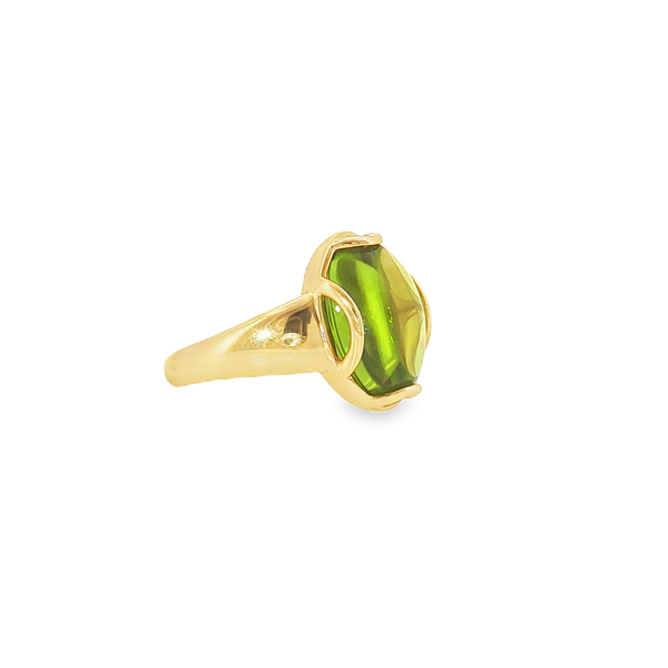 Aires Peridot Cabochon Ring Image 2 Aires Jewelers Morris Plains, NJ