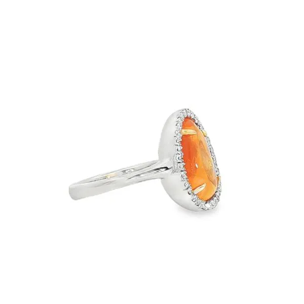 Aires Signature Fire Opal and Diamond Ring Image 3 Aires Jewelers Morris Plains, NJ